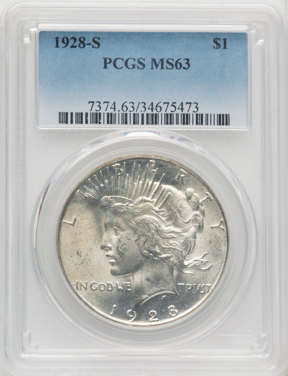 1928-S Peace Dollar PCGS MS63