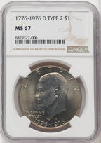 1976-D $1 Type Two Eisenhower Dollar NGC MS67 (767895029)