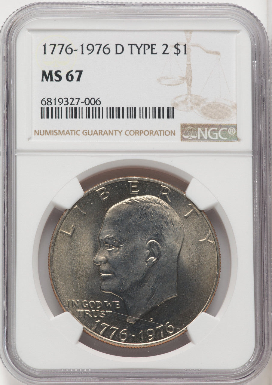 1976-D $1 Type Two Eisenhower Dollar NGC MS67 (767895029)