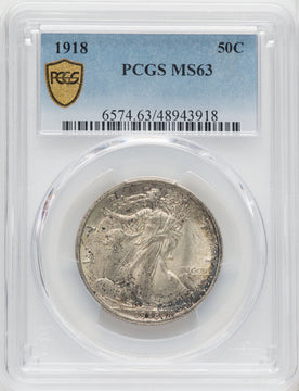 1918 50C Walking Liberty Half Dollar PCGS MS63