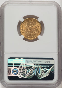1901/0-S $5 FS-301 Liberty Half Eagle NGC MS63