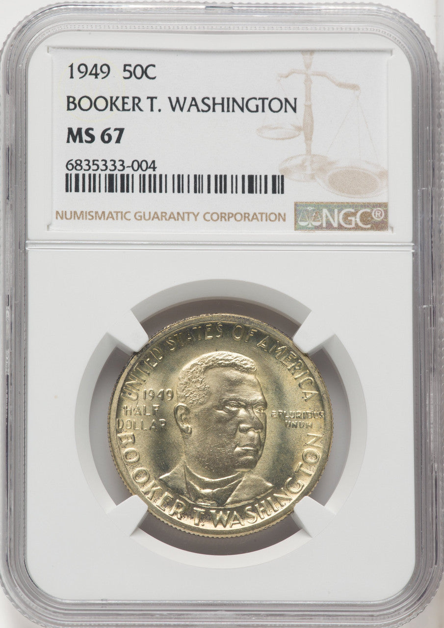 1949 50C Booker T. Washington Commemorative Silver NGC MS67 (767835034)