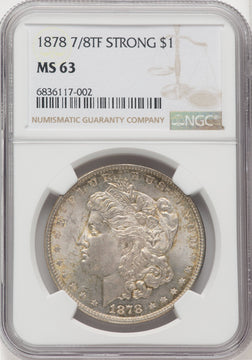 1878 7/8TF $1 STRONG Morgan Dollar NGC MS63