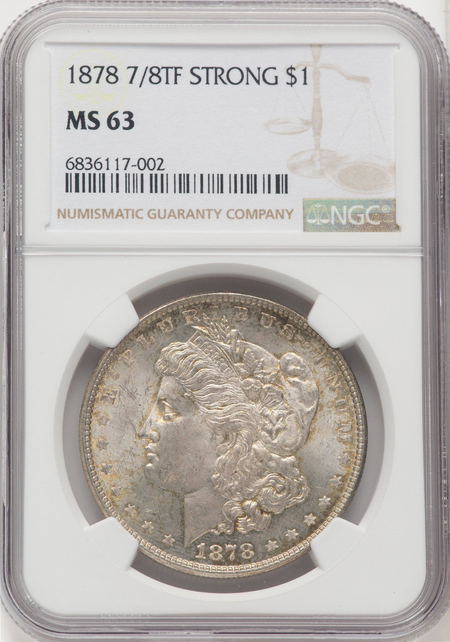 1878 7/8TF $1 STRONG Morgan Dollar NGC MS63