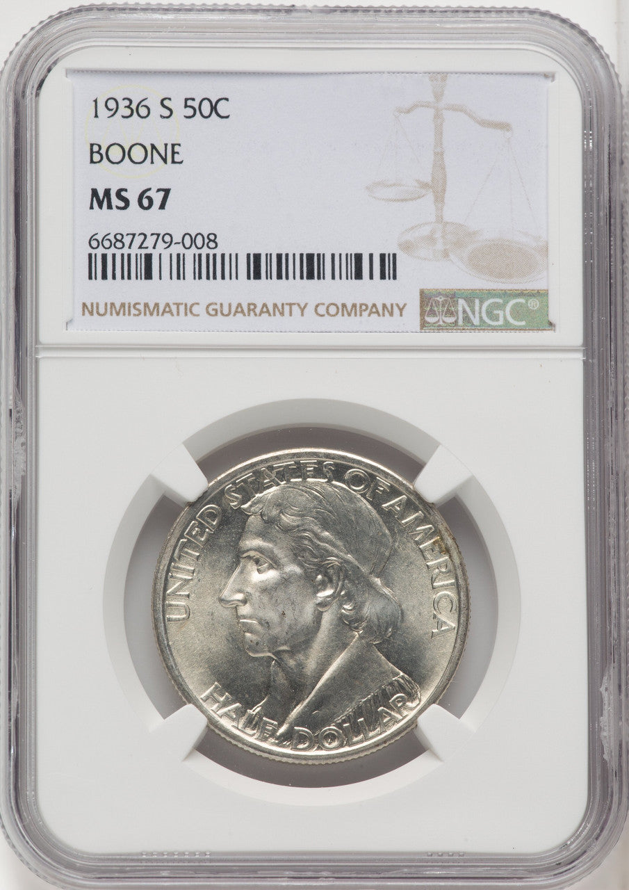 1936-S 50C Boone Commemorative Silver NGC MS67 (767661019)