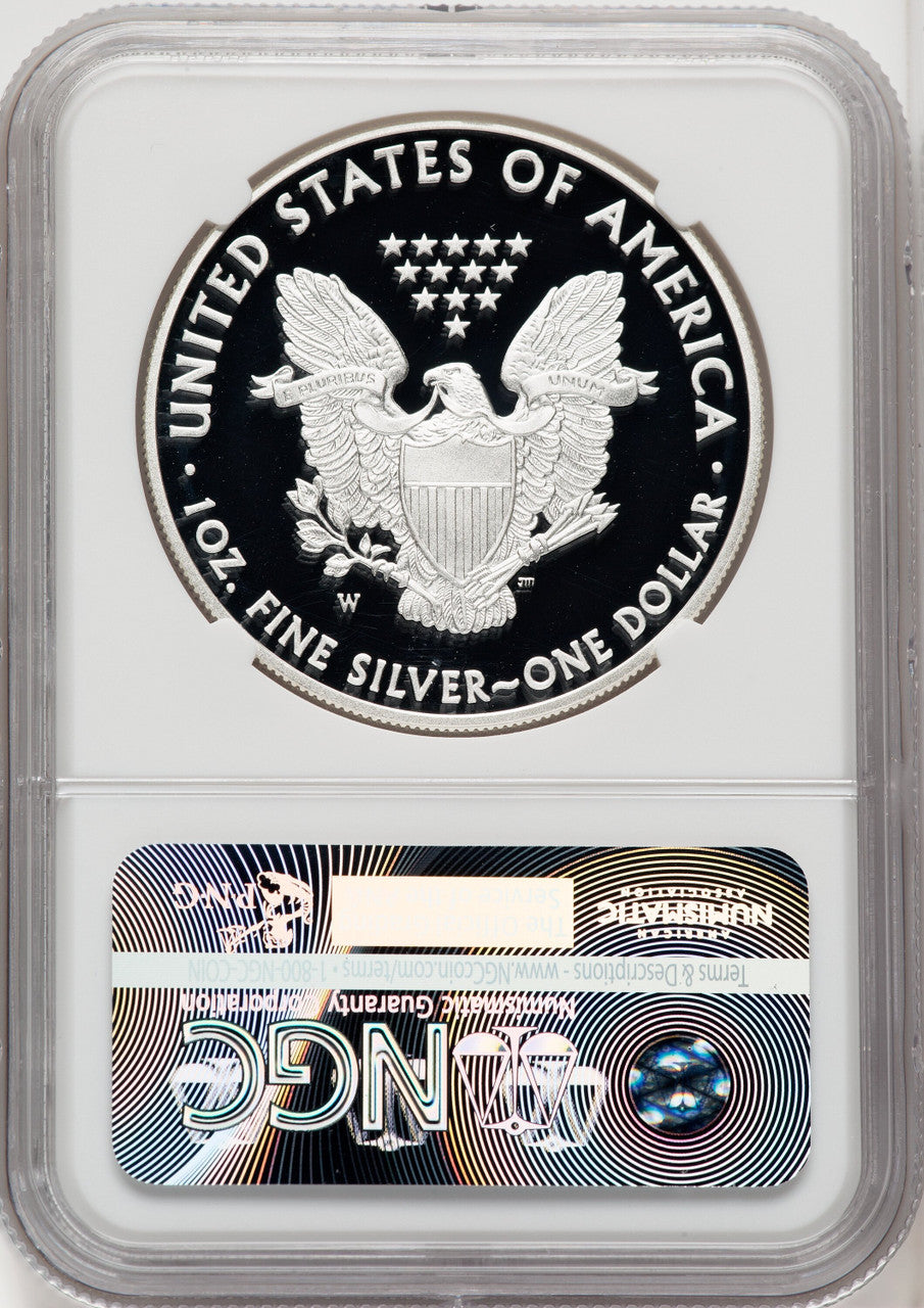 2014-W S$1 Silver Eagle Brown Label NGC PF70