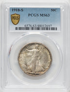 1918-S 50C Walking Liberty Half Dollar PCGS MS63