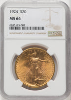 1924 $20 Saint Saint-Gaudens Double Eagle NGC MS66 (765813031)