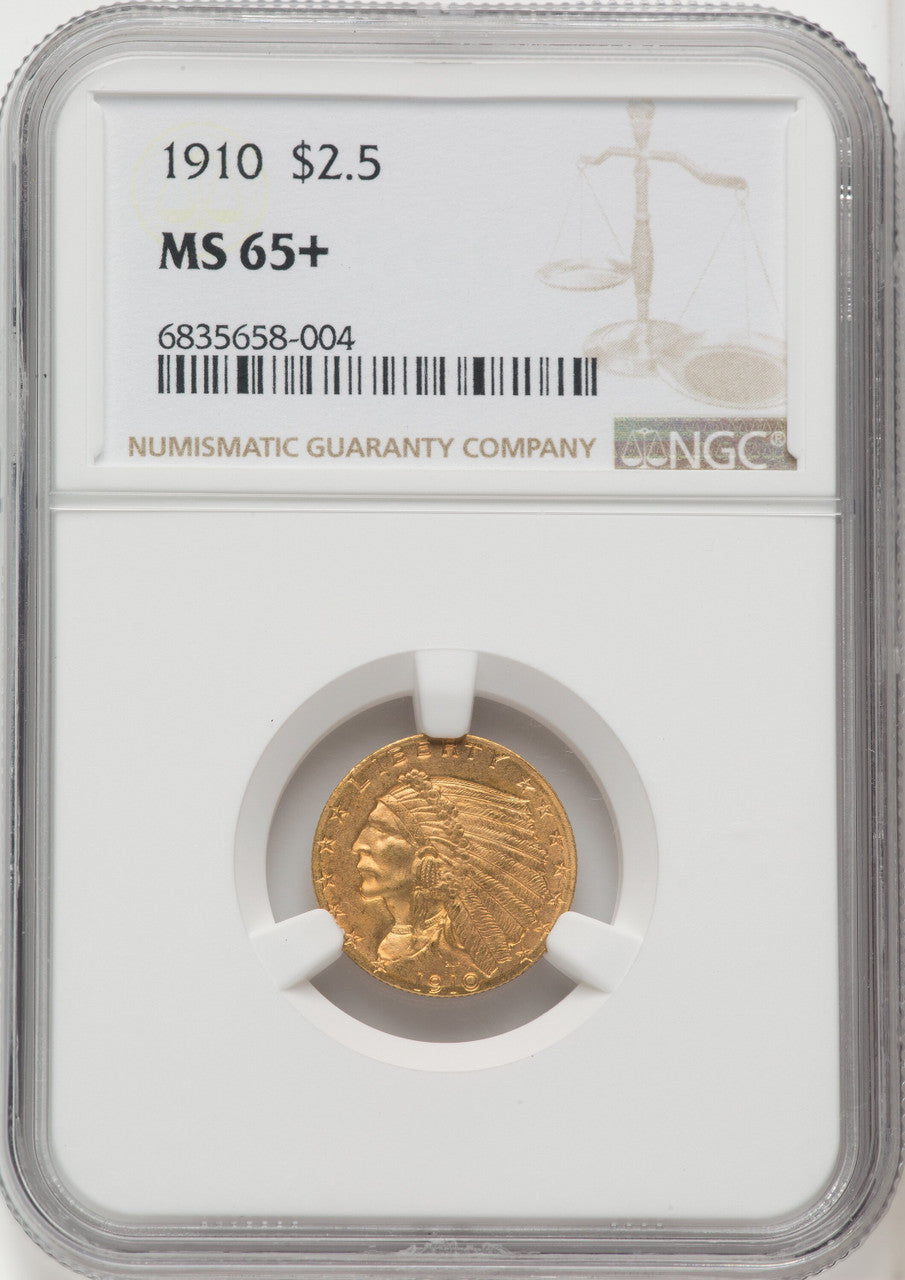 1910 $2.50 Indian Quarter Eagle NGC MS65+