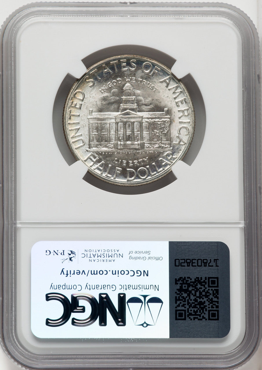 1946 50C Iowa Kenneth Bressett Red Book Commemorative Silver NGC MS68