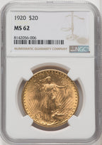 1920 $20 Saint-Gaudens Double Eagle NGC MS62 (173999042)
