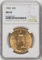 1920 $20 Saint-Gaudens Double Eagle NGC MS62 (5421090)