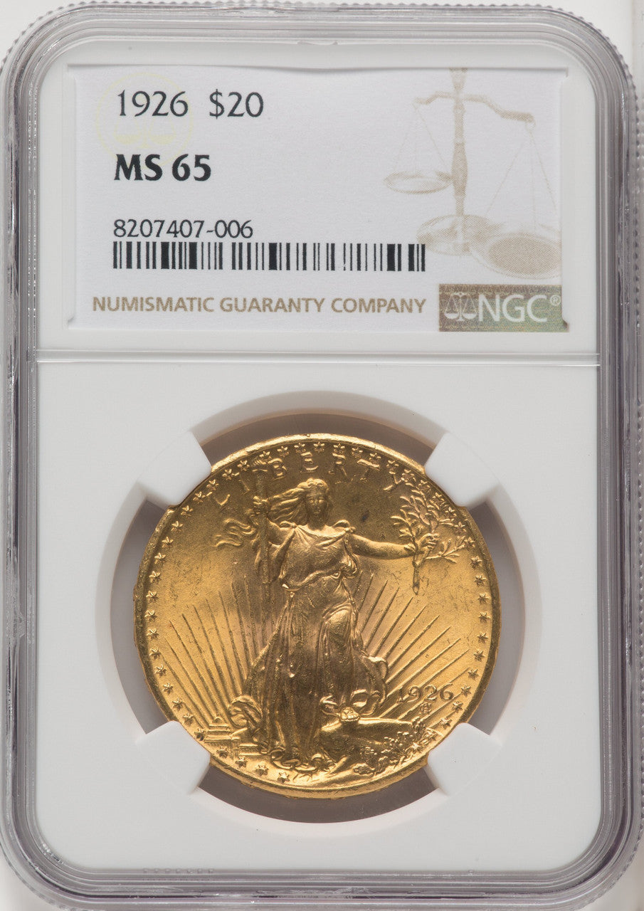 1926 $20 Saint-Gaudens Double Eagle NGC MS65 (767209004)