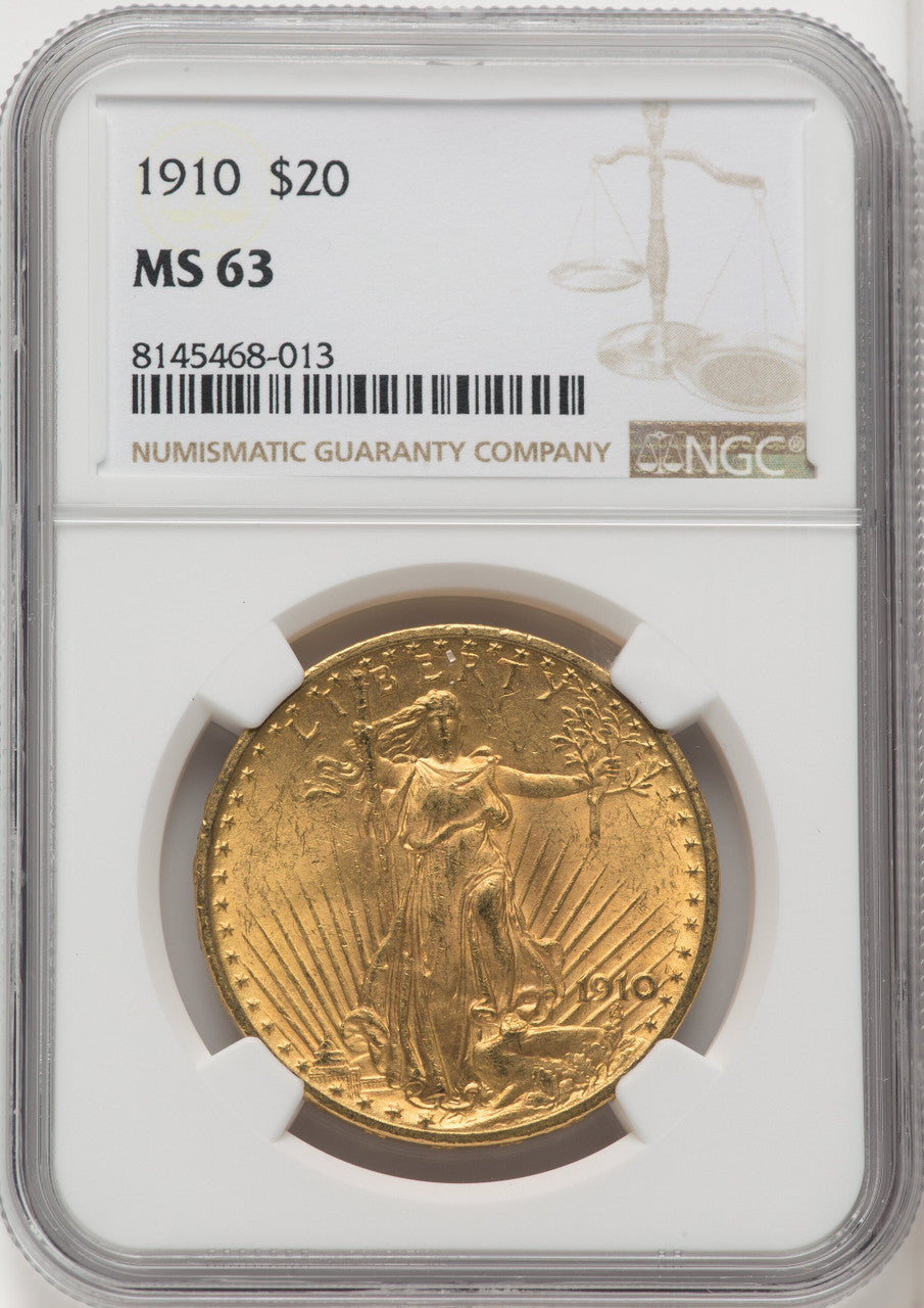1910 $20 Saint-Gaudens Double Eagle NGC MS63 (571980029)