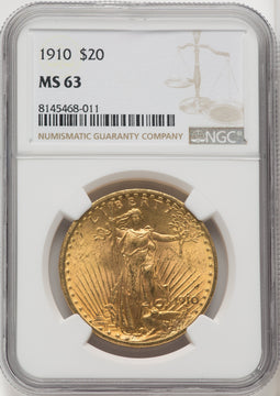 1910 $20 Saint-Gaudens Double Eagle NGC MS63 (571979068)