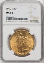 1910 $20 Saint-Gaudens Double Eagle NGC MS63 (571979068)