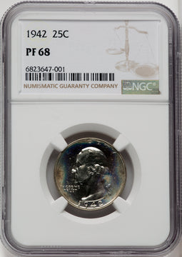 1942 25C Proof Washington Quarter NGC PR68 (767552022)