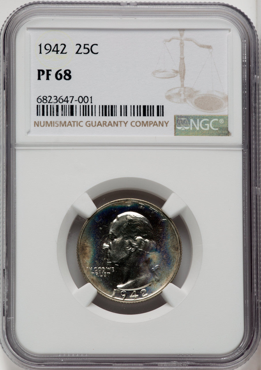 1942 25C Proof Washington Quarter NGC PR68 (767552022)