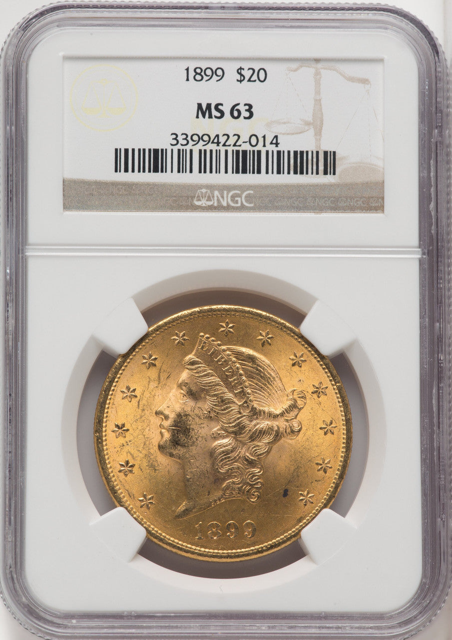 1899 $20 Liberty Double Eagle NGC MS63 (767708002)