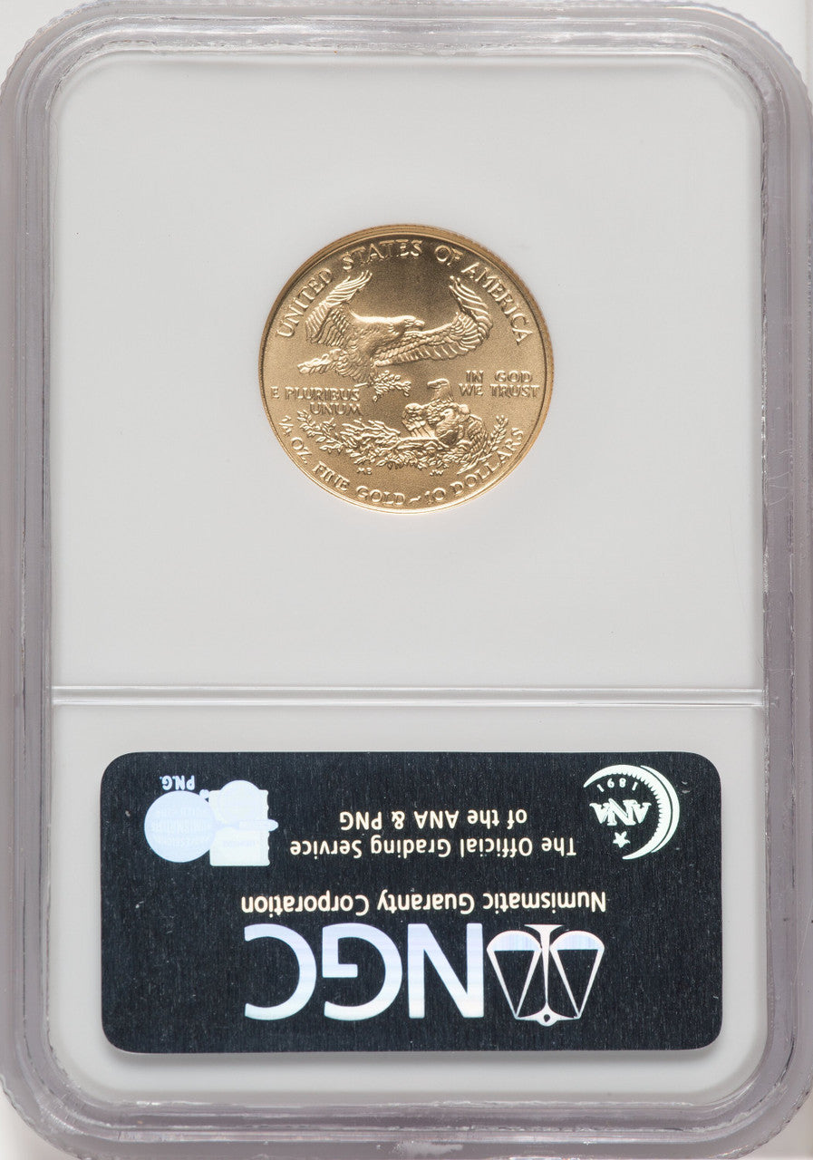2006 $10 Quarter-Ounce Gold Eagle First Strike Brown Label NGC MS70
