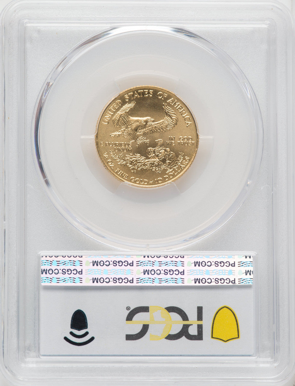 1996 $10 Quarter-Ounce Gold Eagle Blue Gradient PCGS MS70