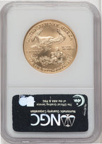 2004 $50 One-Ounce Gold Eagle Brown Label NGC MS70