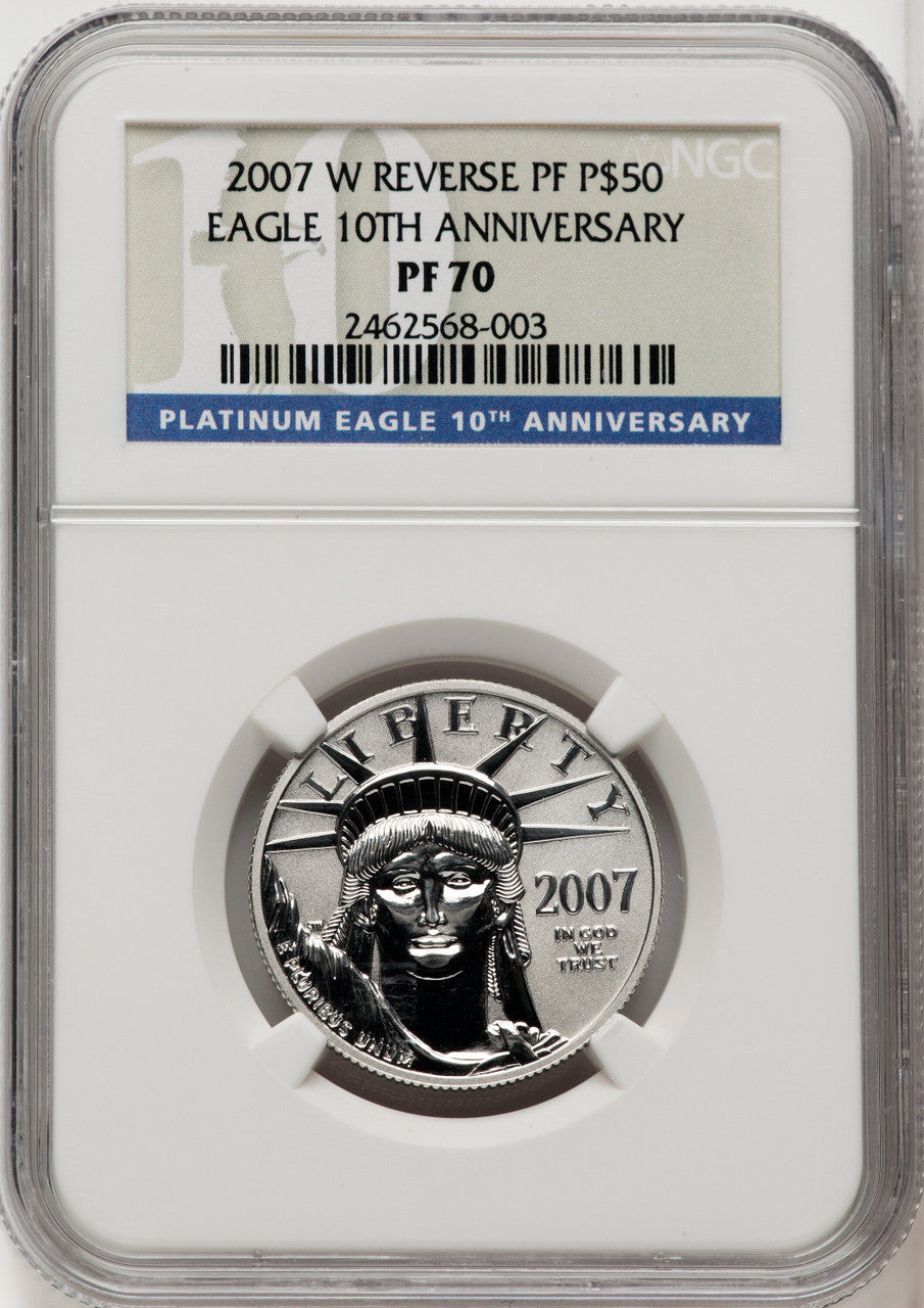 2007-W $50 Half-Ounce Platinum Eagle Reverse Proof NGC PF70 (768085001)