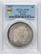 1797 S$1 10x6 Stars Large Letters Early Dollar PCGS AU55
