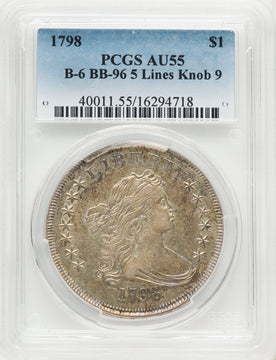 1798 $1 B-6 BB-96 Early Dollar PCGS AU55