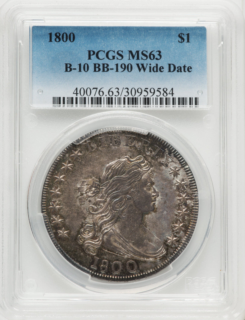 1800 $1 B-10 BB-190 Early Dollar PCGS MS63