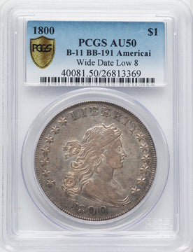 1800 $1 B-11 BB-191 Early Dollar PCGS AU50