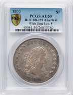 1800 $1 B-11 BB-191 Early Dollar PCGS AU50