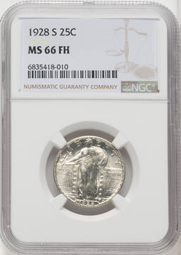 1928-S 25C FH Standing Liberty Quarter NGC MS66