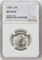 1928-S 25C FH Standing Liberty Quarter NGC MS66