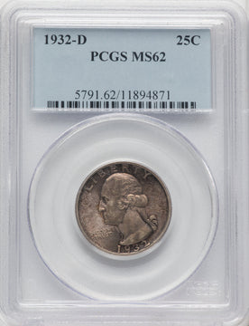 1932-D 25C Washington Quarter PCGS MS62