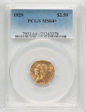 1929 $2.50 Indian Quarter Eagle PCGS MS64+ (506223011)