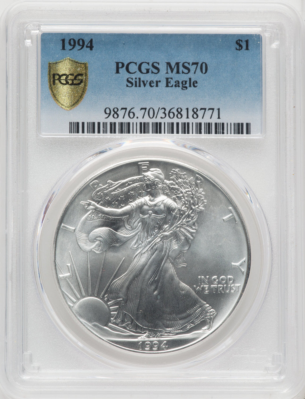 1994 S$1 Silver Eagle PCGS MS70
