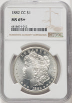 1882-CC $1 Morgan Dollar NGC MS65+