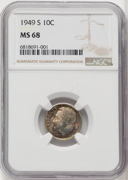 1949-S 10C Roosevelt Dime NGC MS68