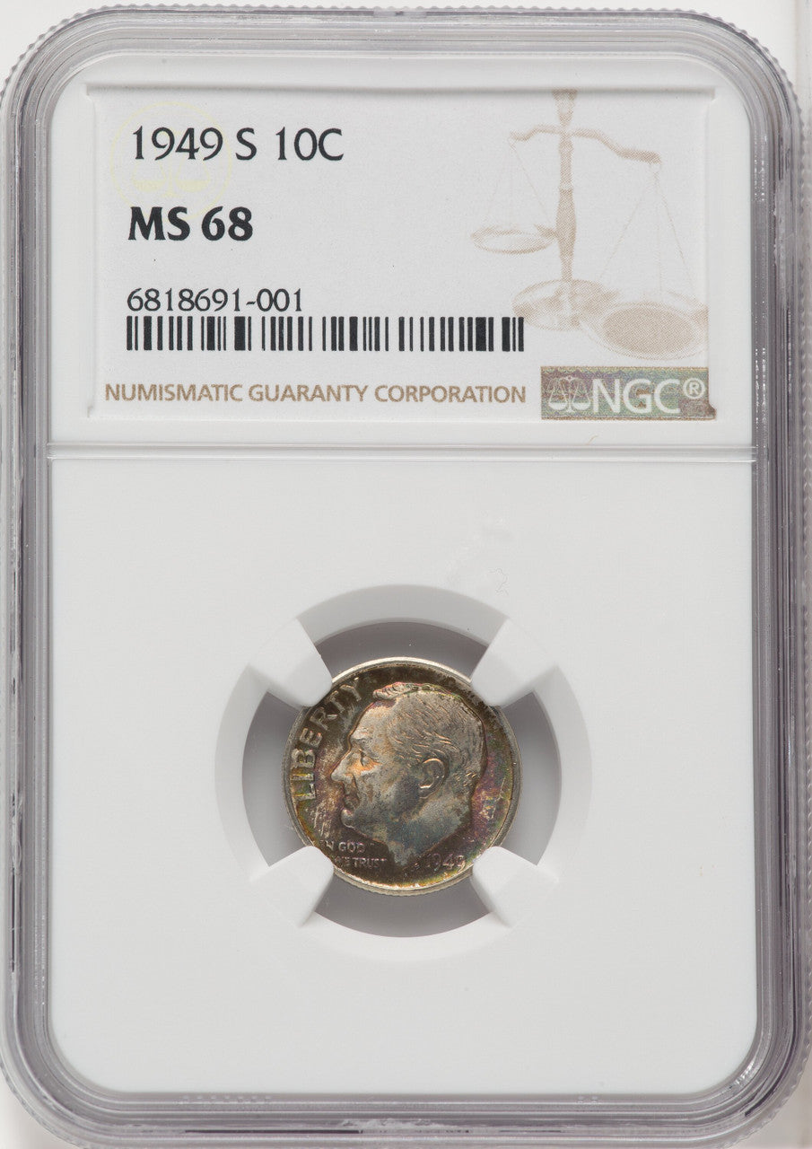 1949-S 10C Roosevelt Dime NGC MS68