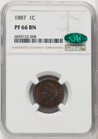 1887 1C BN CAC Proof Indian Cent NGC PR66