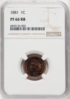 1881 1C RB Proof Indian Cent NGC PR66