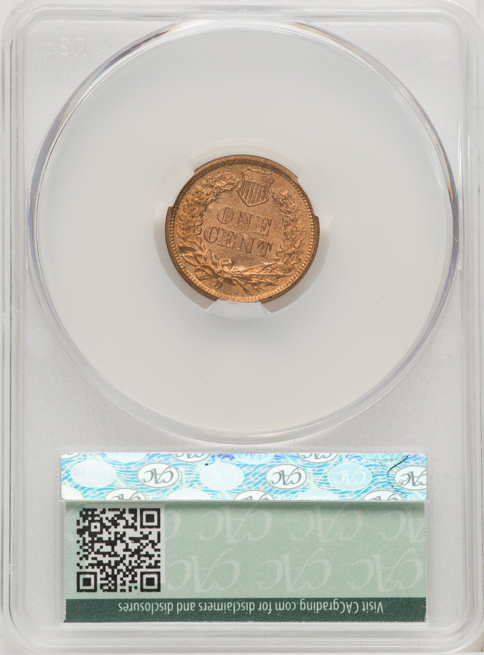 1864 Bronze No L RB Indian Cent CACG MS65