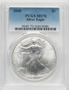 2000 S$1 Silver Eagle PCGS MS70