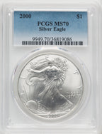 2000 S$1 Silver Eagle PCGS MS70
