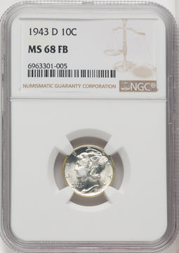 1943-D 10C FB Mercury Dime NGC MS68 (519265062)