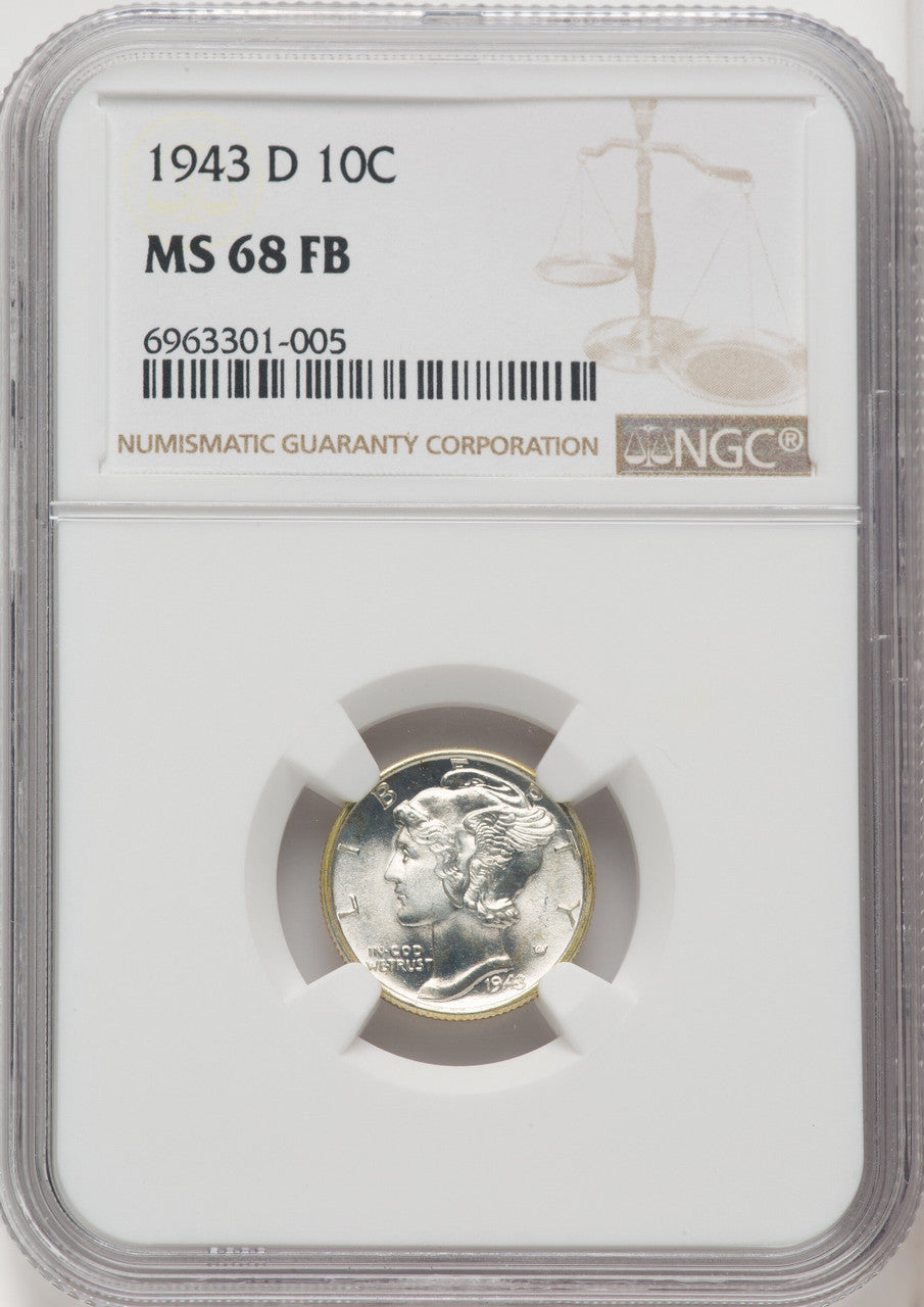 1943-D 10C FB Mercury Dime NGC MS68 (519265062)