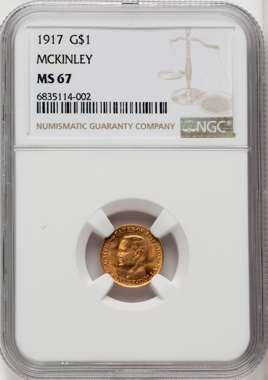 1917 G$1 McKinley Commemorative Gold NGC MS67 (765814008)