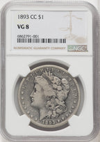 1893-CC $1 Morgan Dollar NGC VG8