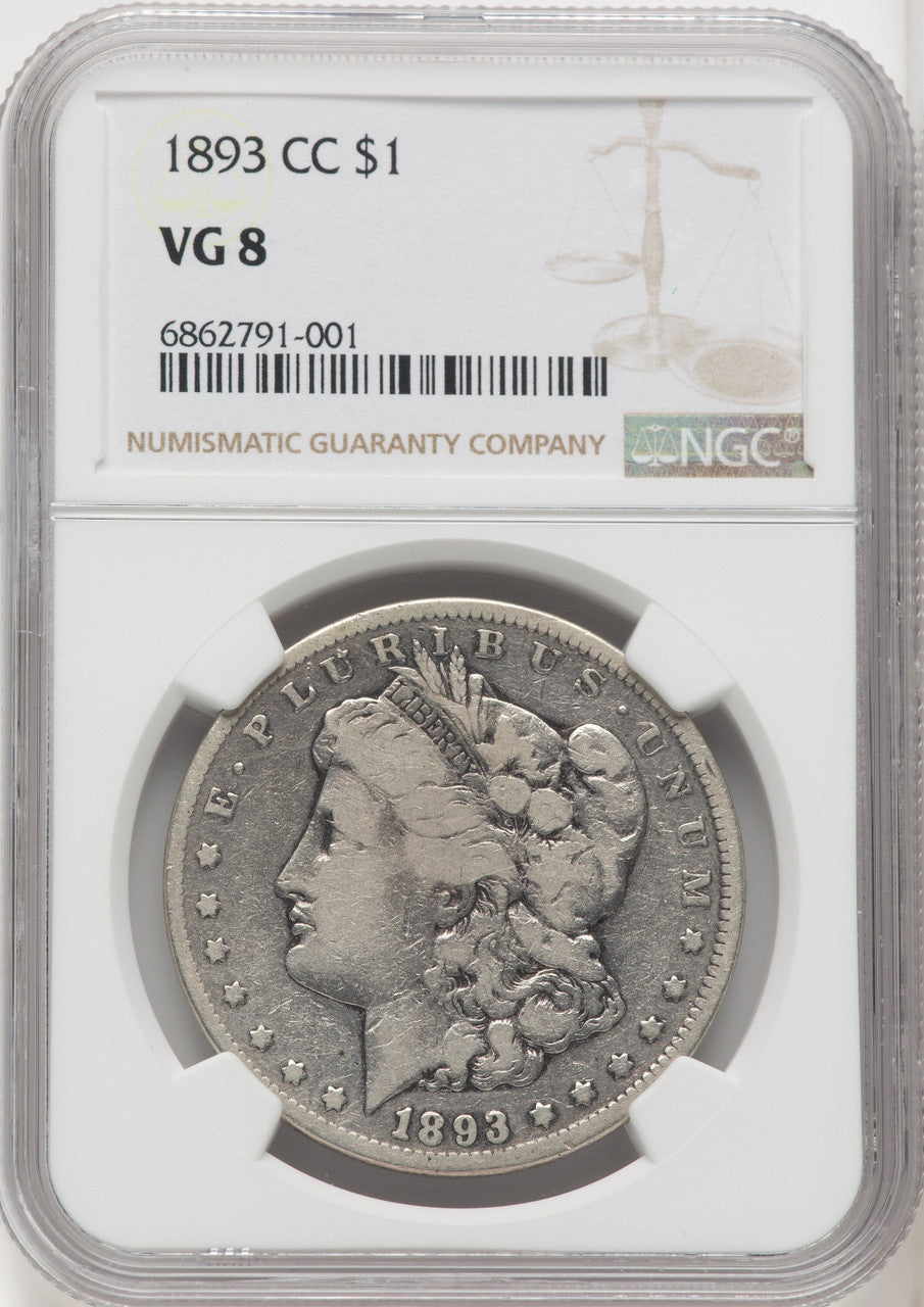 1893-CC $1 Morgan Dollar NGC VG8